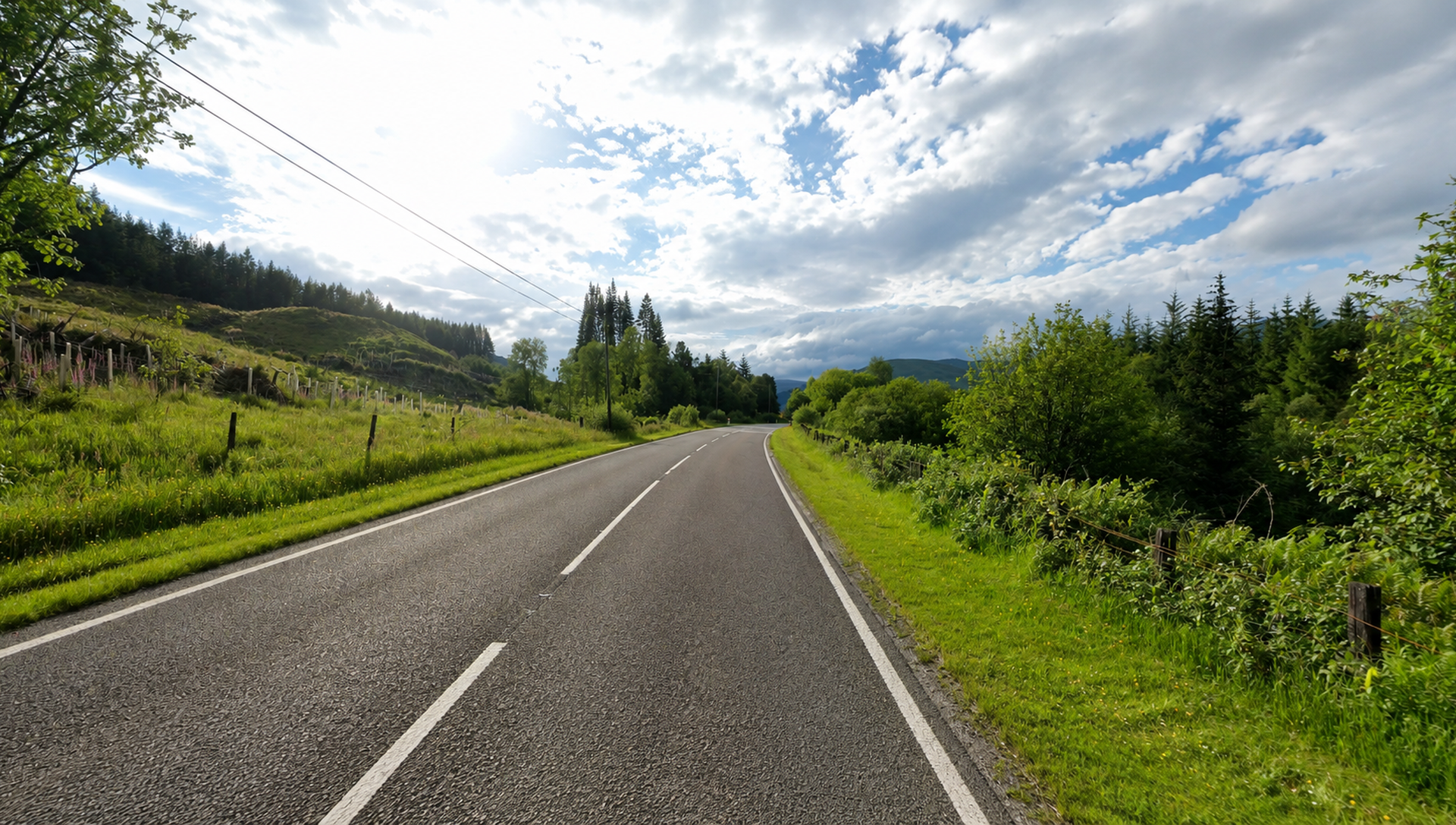 Empty countryside road in Britain